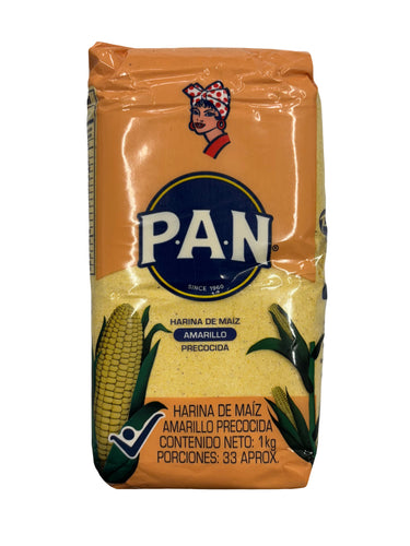 PAN Pre-cooked Yellow Corn Flour - Harina Maiz Amarillo Precocida 1kg