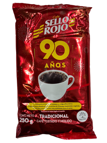 Sello Rojo Roast & Ground Coffee - Cafe Tostado y Molido 250g