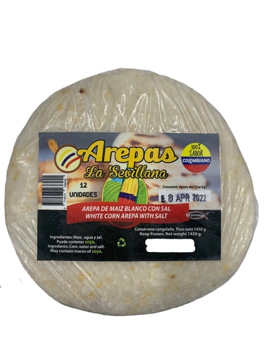 [FROZEN] La Sevillana White Maize Arepas with Salt - Arepas Blanca de Maiz Con Sal