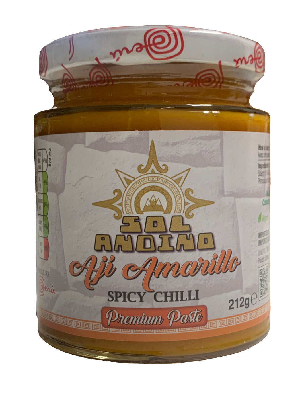 Sol Andino Yellow (Spicy) Chilli Paste - Pasta de Aji Amarillo (Picante) 212g