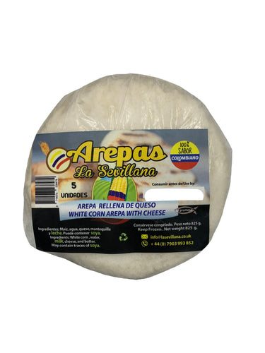 [FROZEN] La Sevillana White Maize Aperas with Cheese - Arepas de Maiz Blanco Con Queso