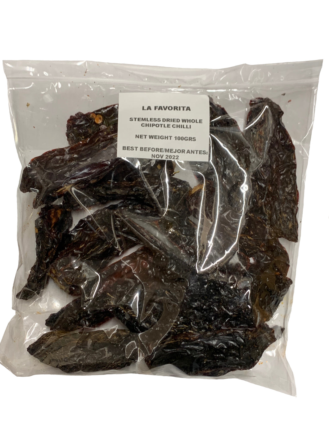 La Favorita Stemless Dry Chipotle Chilli 100g