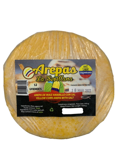 [FROZEN] La Sevillana Yellow Maize Arepas with Salt/Arepas de Maiz Amarillo Con Sal