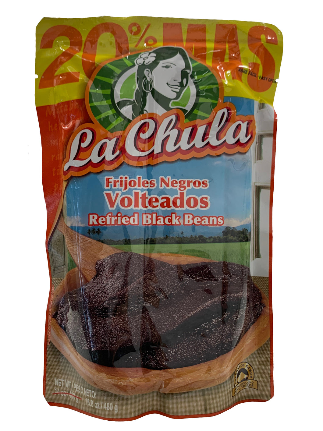 La Chula Refried Black Beans - Frijoles Negros Volteados 400g