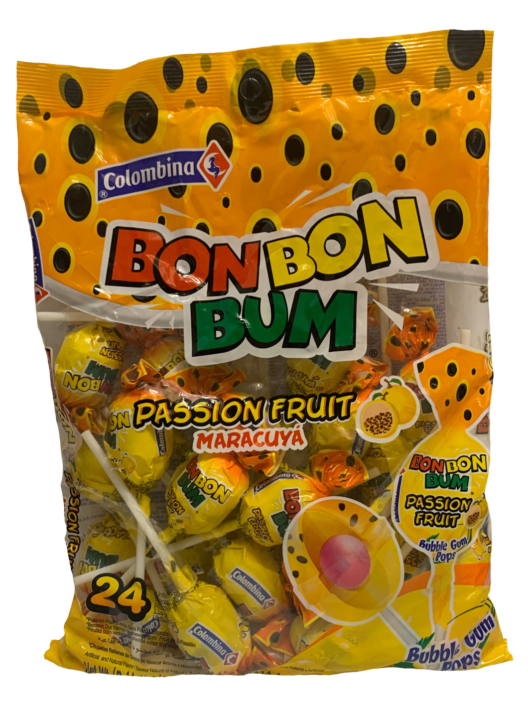 Bon Bon Bum Passion Fruit Lollies Pack of 24