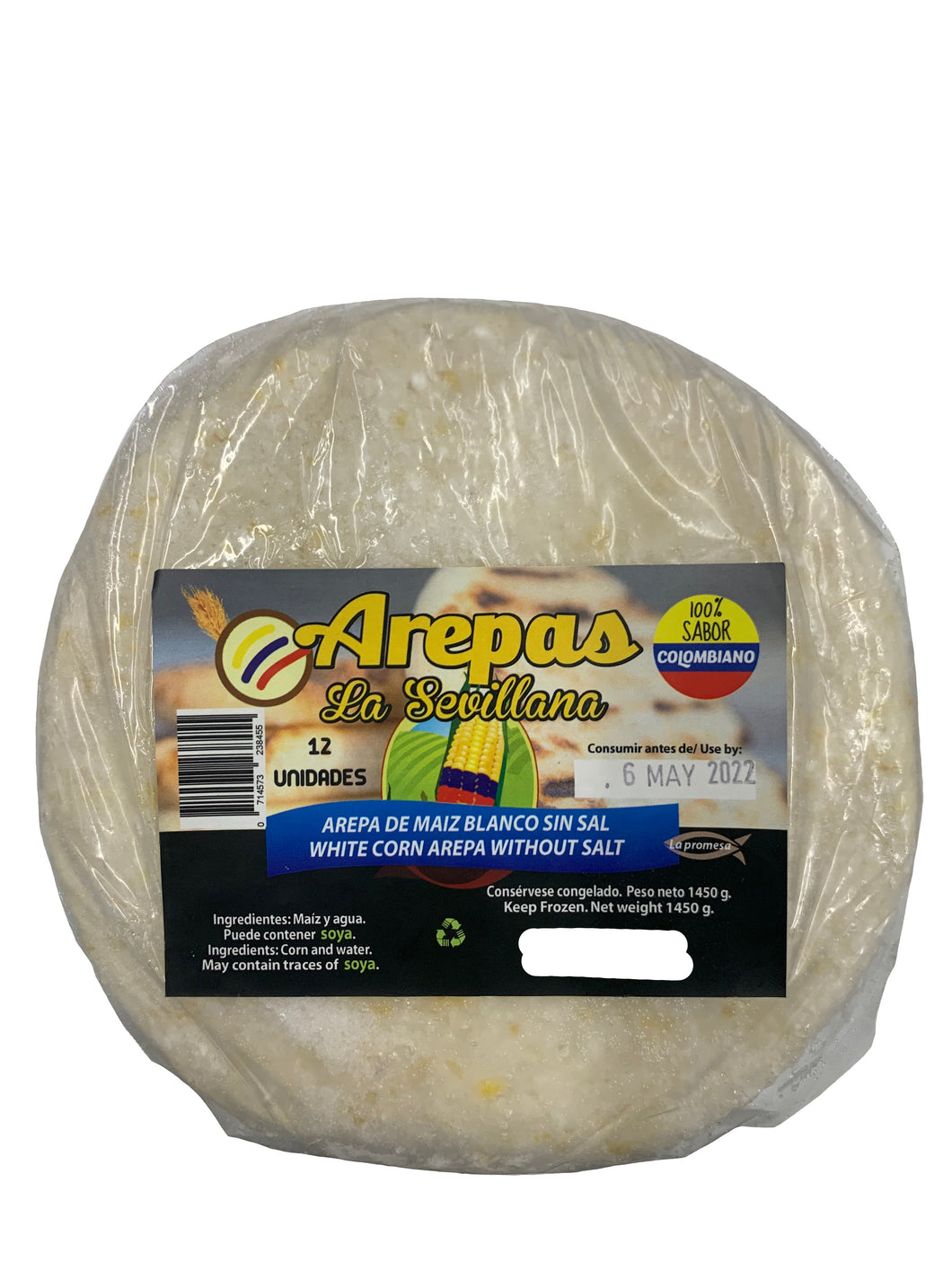 [FROZEN] La Sevillana White Maize Arepas without Salt - Arepas de Maiz Sin Sal