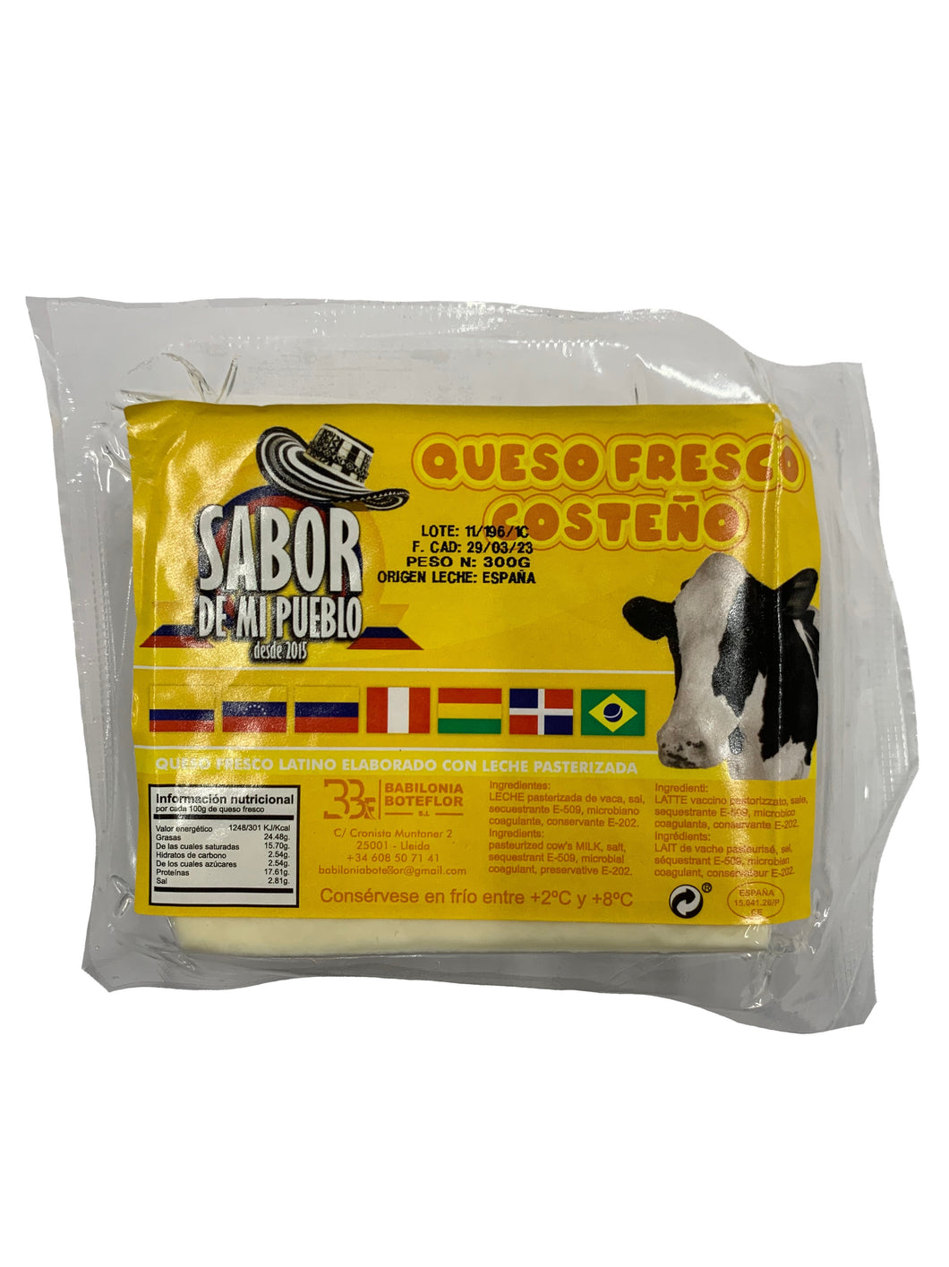 [REFRIGERATED] Queso Costeno Aprox. 300g
